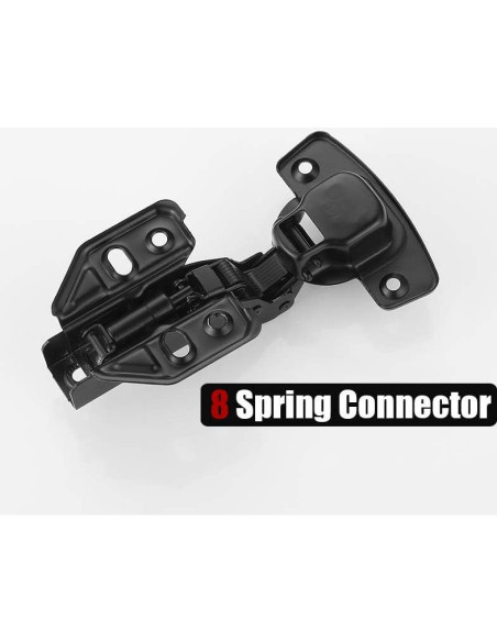 Bisagras de gabinete JQK negras cierre suave 100 4 unidades