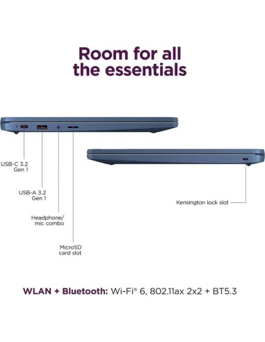 Laptop Lenovo Chromebook 14" FHD, 8 Núcleos MediaTek, 4GB RAM, 128GB SSD, Azul Abismo