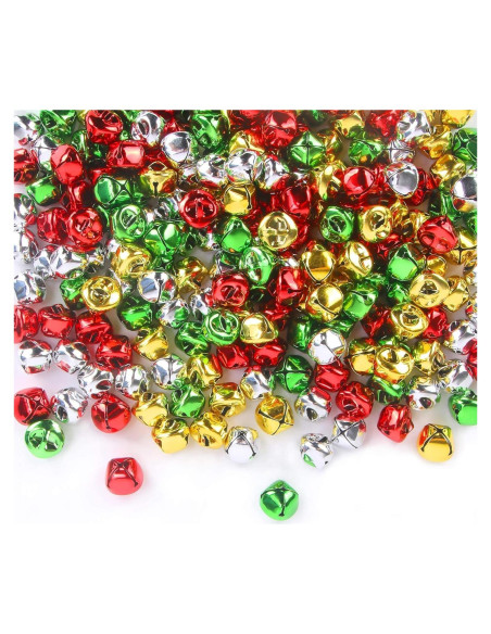 Campanas de Jingle Augshy 120 Piezas 10mm Decoración Navidad