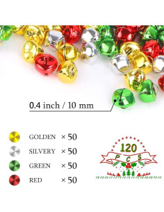 Campanas de Jingle Augshy 120 Piezas 10mm Decoración Navidad 2