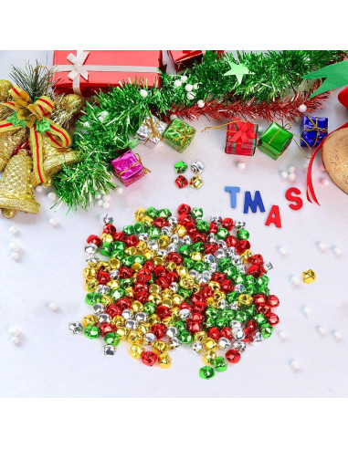 Campanas de Jingle Augshy 120 Piezas 10mm Decoración Navidad