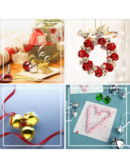 Campanas de Jingle Augshy 120 Piezas 10mm Decoración Navidad