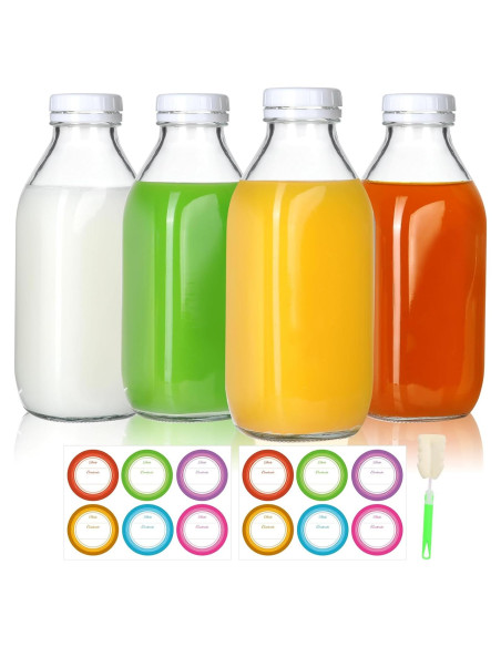 Botellas de Vidrio Reutilizables 32 Oz Cakkvde 4 Pack