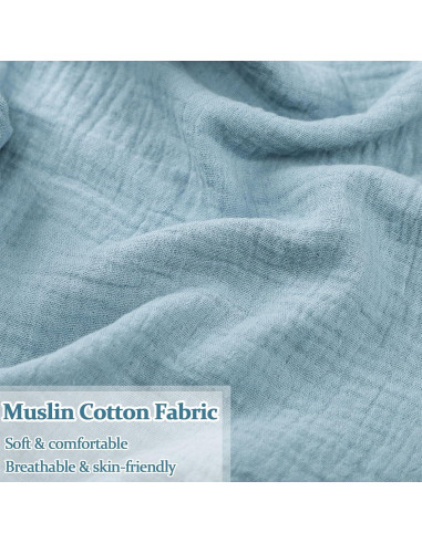 Funda de Almohada de Lactancia Jundetye Azul Muselina Suave