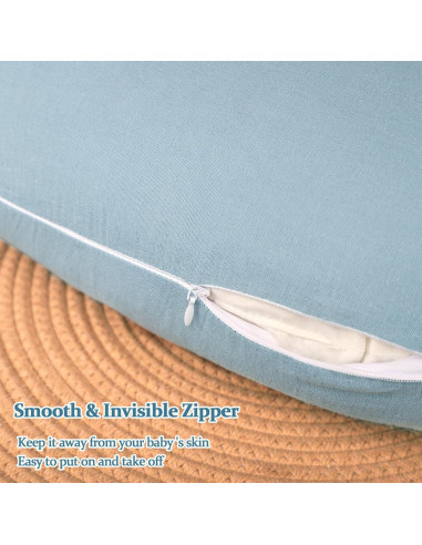 Funda de Almohada de Lactancia Jundetye Azul Muselina Suave