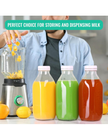 Botellas de Vidrio Reutilizables 32 Oz Cakkvde 4 Pack