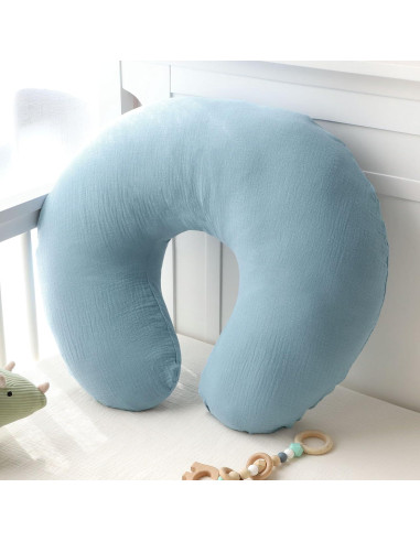 Funda de Almohada de Lactancia Jundetye Azul Muselina Suave
