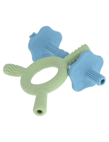 Mordedor de Silicona Nuby para Bebés 3+ Meses - Paquete de 2