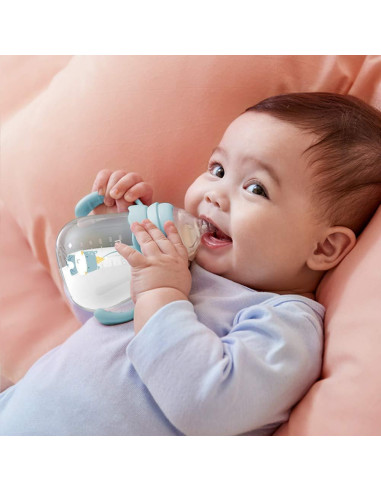 Botella de vidrio POTATO 177 ml anti-cólicos azul para bebés