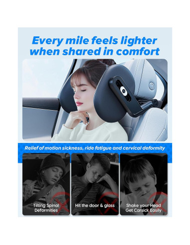 Almohada de reposacabezas para coche A13 - Soporte ergonómico 360