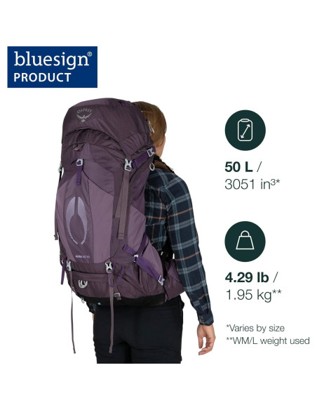 Mochila de Senderismo Osprey Aura AG 50L Mujeres Rojo