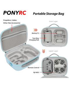 Funda de Transporte PONYRC para Dron DJI Neo Combo - Azul Claro 2