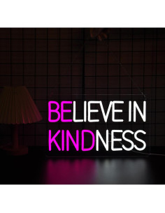 Letrero de Neón Cree en la Amabilidad Rosa 43.3x25.2 cm USB 2