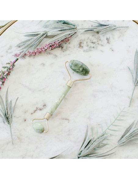 Rodillo Facial y Gua Sha Poshieca - Set Antienvejecimiento Verde