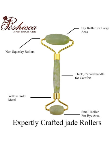 Rodillo Facial y Gua Sha Poshieca - Set Antienvejecimiento Verde