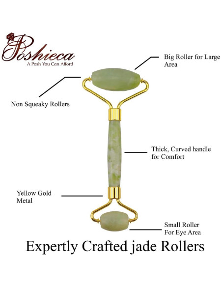 Rodillo Facial y Gua Sha Poshieca - Set Antienvejecimiento Verde