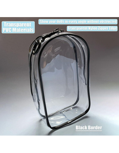 Bolsa de exhibición clara con llavero para muñecas hasta 10.5 cm