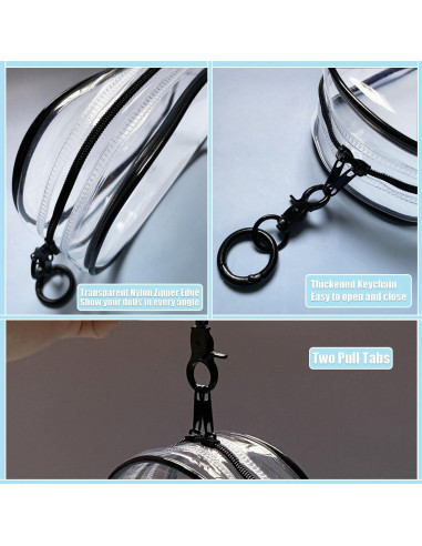 Bolsa de exhibición clara con llavero para muñecas hasta 10.5 cm