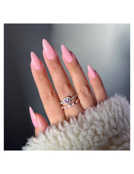 Uñas Postizas Almendra Rosa Bebé KXAMELIE 48 Pcs Reutilizables