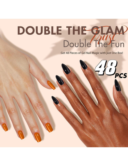 Uñas Postizas Almendra Rosa Bebé KXAMELIE 48 Pcs Reutilizables