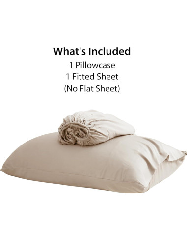 Juego de Sábanas Ajustadas Individual Zaizaihome 2 Piezas Beige