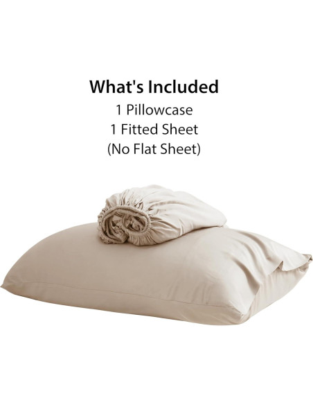 Juego de Sábanas Ajustadas Individual Zaizaihome 2 Piezas Beige Juego de Sábanas Ajustadas Individual Zaizaihome 2 Piezas Beige