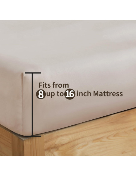 Juego de Sábanas Ajustadas Individual Zaizaihome 2 Piezas Beige Juego de Sábanas Ajustadas Individual Zaizaihome 2 Piezas Beige