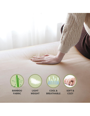 Juego de Sábanas Ajustadas Individual Zaizaihome 2 Piezas Beige