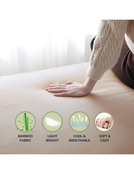 Juego de Sábanas Ajustadas Individual Zaizaihome 2 Piezas Beige Juego de Sábanas Ajustadas Individual Zaizaihome 2 Piezas Beige