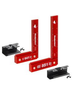 Juego de Escuadras de Carpintería Woodpeckers 15 y 20 cm Aluminio