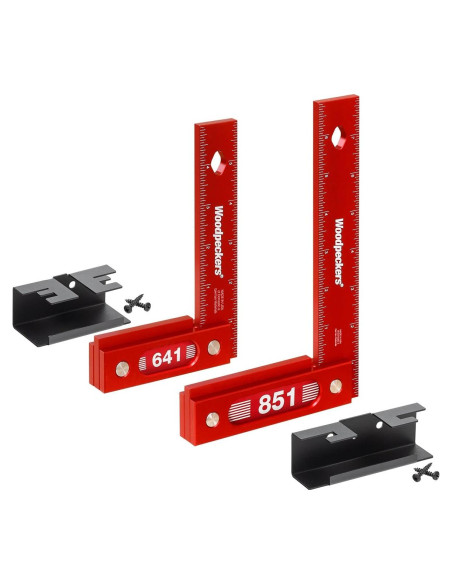 Juego de Escuadras de Carpintería Woodpeckers 15 y 20 cm Aluminio