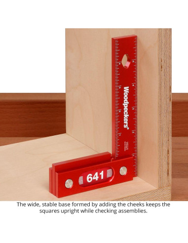 Juego de Escuadras de Carpintería Woodpeckers 15 y 20 cm Aluminio