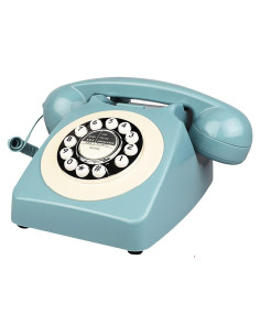 Teléfono Retro Benotek Azul Antiguo con Cable para Hogar
