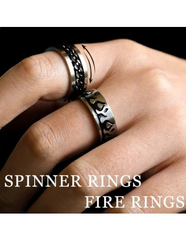 Conjunto de Anillos Giratorios Acero Inoxidable 16 Piezas