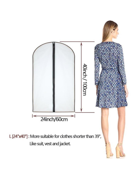 Bolsa para Prendas HomeClean 61x102 cm - Juego de 6, Negra