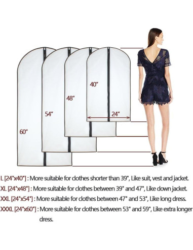 Bolsa para Prendas HomeClean 61x102 cm - Juego de 6, Negra