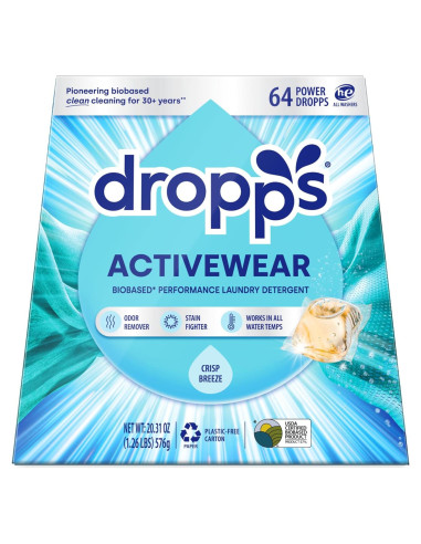Cápsulas de Detergente para Ropa Activa Dropps 64 Unidades Brisa Fresca