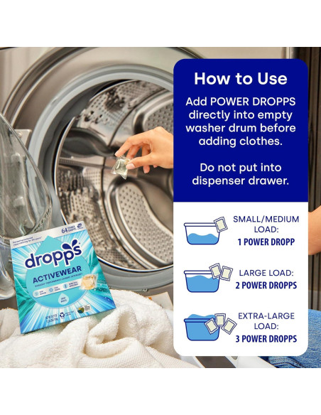 Cápsulas de Detergente para Ropa Activa Dropps 64 Unidades Brisa Fresca