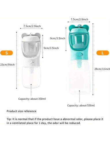 Botella de Agua para Perros ZHEJIANG 350 ml Portátil a Prueba de Fugas