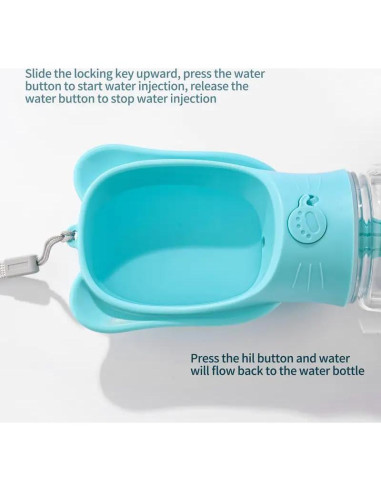 Botella de Agua para Perros ZHEJIANG 350 ml Portátil a Prueba de Fugas