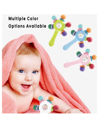 Sonajero y Mordedor 2 en 1 CNBESTFASHION Azul para Bebés