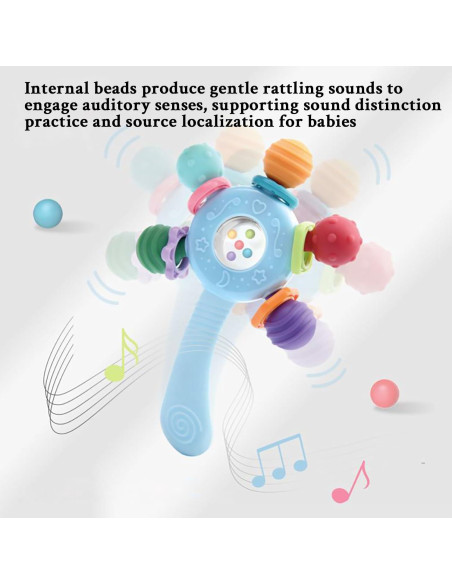 Sonajero y Mordedor 2 en 1 CNBESTFASHION Azul para Bebés