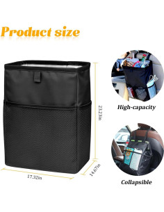 Bolsa de Basura para Auto FALVFUN 3.5L Impermeable Negra 2