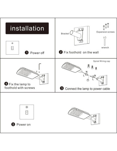 Luz de Calle LED Gebosun 35W 5400 Lúmenes IP65 Automática