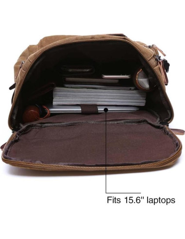 Mochila de Lona Vintage Jahomieo 46x30x17 cm para Portátil