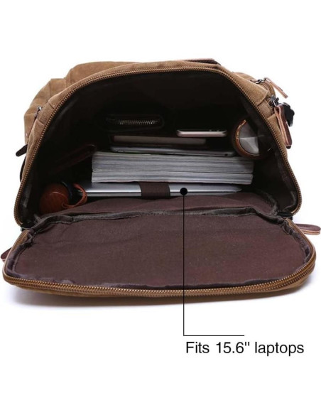 Mochila de Lona Vintage Jahomieo 46x30x17 cm para Portátil