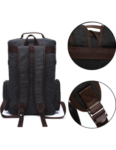 Mochila de Lona Vintage Jahomieo 46x30x17 cm para Portátil