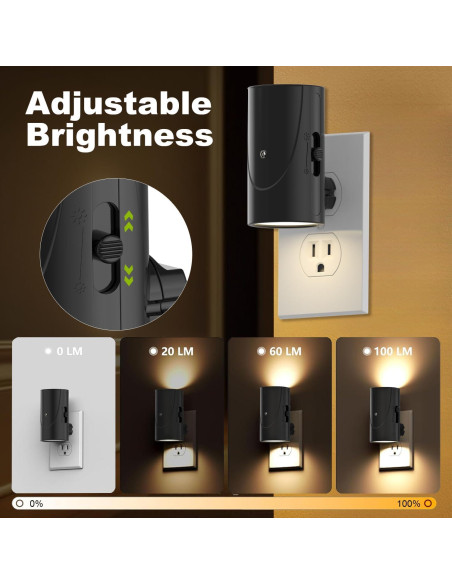 Luz Nocturna LED Niocomio Enchufable con Sensor 3000K