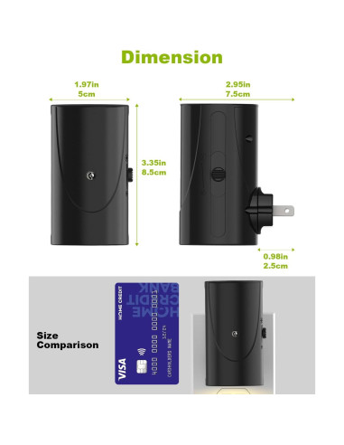 Luz Nocturna LED Niocomio Enchufable con Sensor 3000K