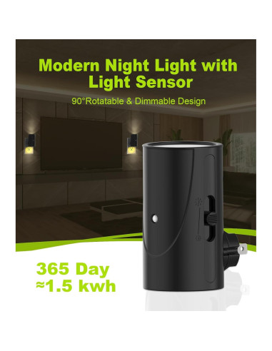 Luz Nocturna LED Niocomio Enchufable con Sensor 3000K